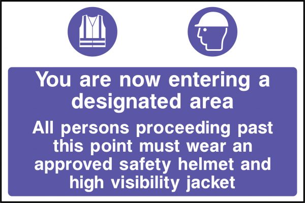 You are now entering a designated area sign