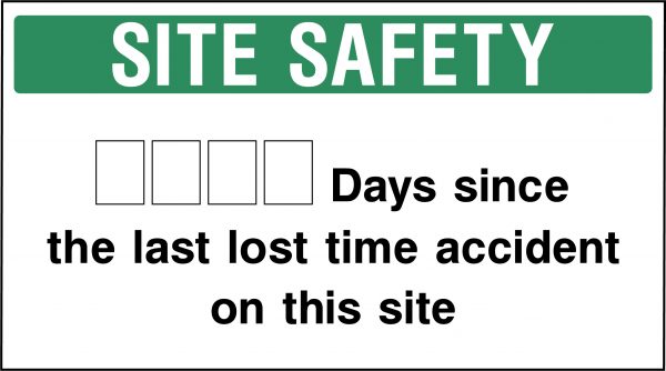 Days since last accident sign