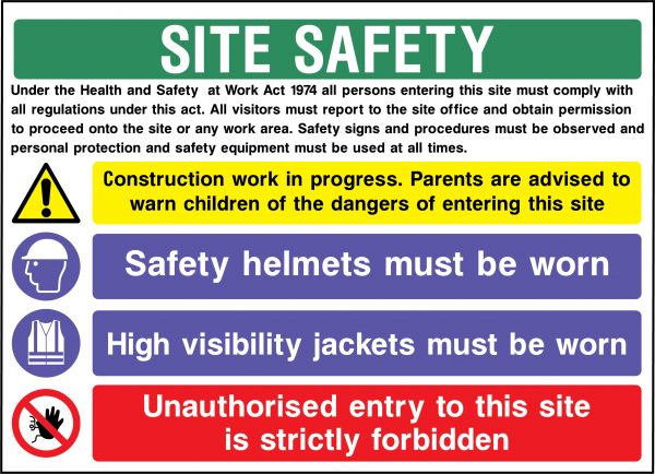 Site safety sign - version three