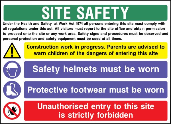 Site safety sign - version four