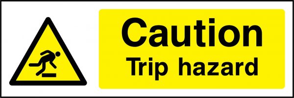 Caution trip hazard sign