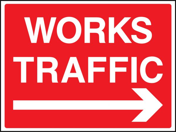Works traffic right sign
