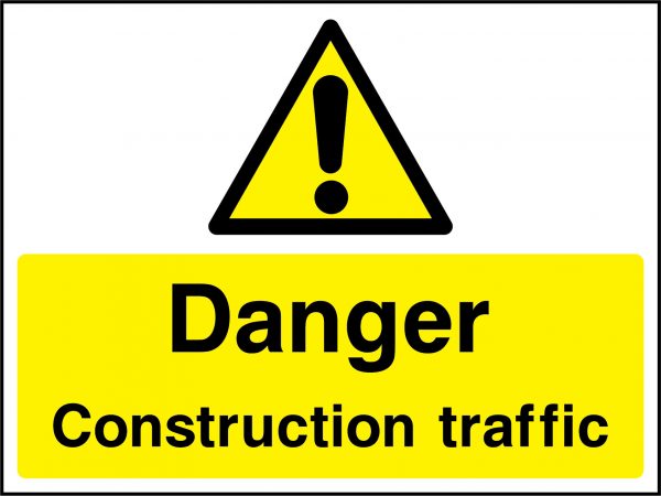 Danger construction traffic sign