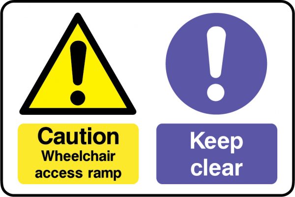 Wheelchair access keep clear sign