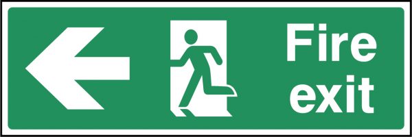 Fire exit arrow left sign