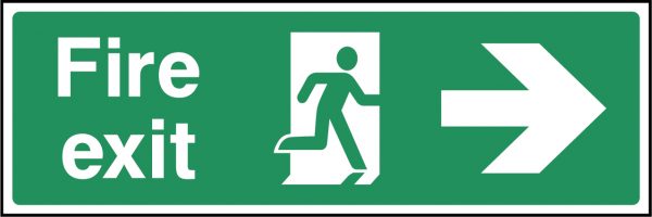Fire exit arrow right sign