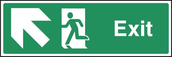 Exit arrow top left sign