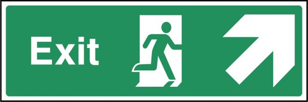 Exit arrow top right sign