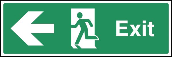 Exit arrow left sign