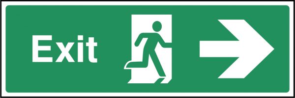 Exit arrow right sign