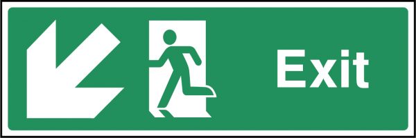 Exit arrow bottom left sign