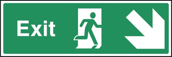 Exit arrow bottom right sign