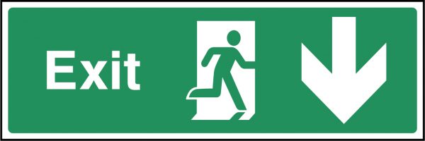 Exit arrow down sign