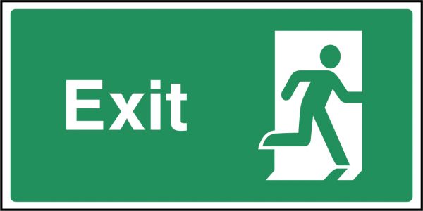 Exit right sign