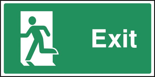 Exit left sign