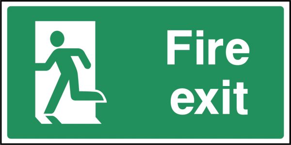 Fire exit left sign