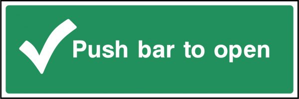 Push bar to open sign