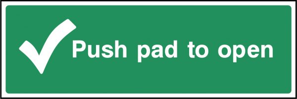 Push pad to open tick sign