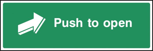 Push to open sign