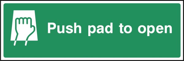Push pad to open sign