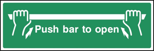 Push bar to open pic sign
