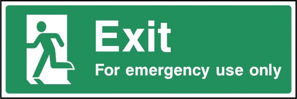 Exit for emergency pic sign