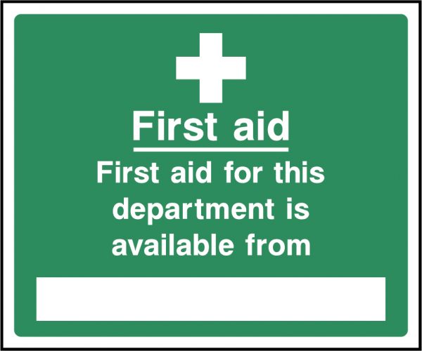 First aid for this department sign