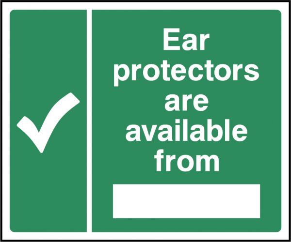 Ear protectors are available from sign
