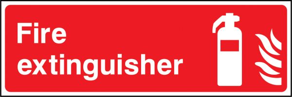 Fire extinguisher horizontal sign