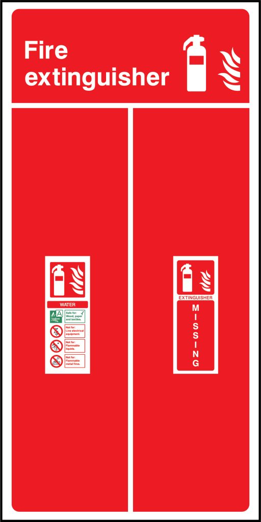 Fire extinguisher backing  sign 5