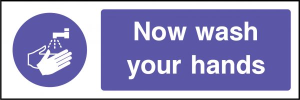 Now wash your hands sign