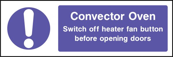 Convector oven sign