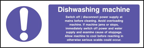 Dishwashing machine sign