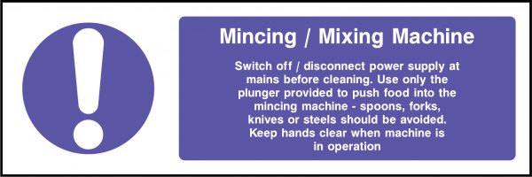 Mincing/mixing machine sign