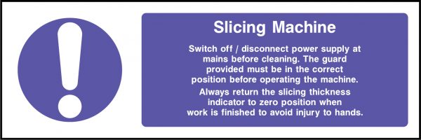 Rectangular slicing machine sign