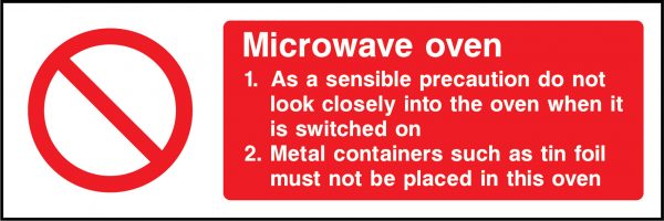 Microwave oven sign