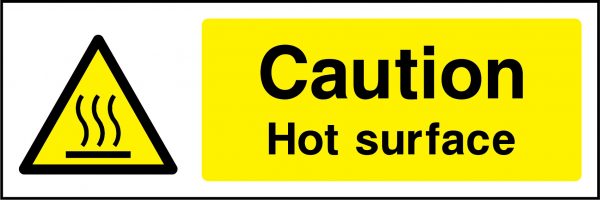 Caution hot surface sign