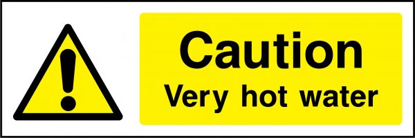 Caution very hot water sign