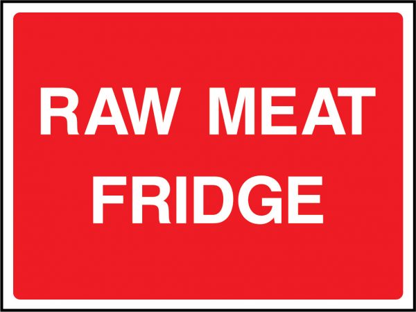Raw meat fridge sign