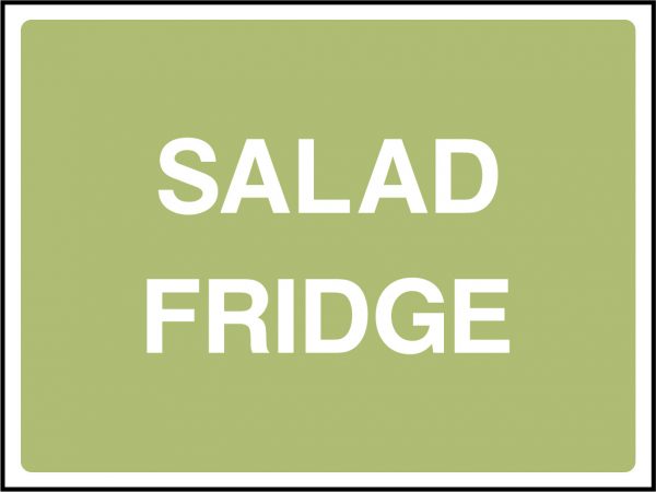 Salad fridge sign