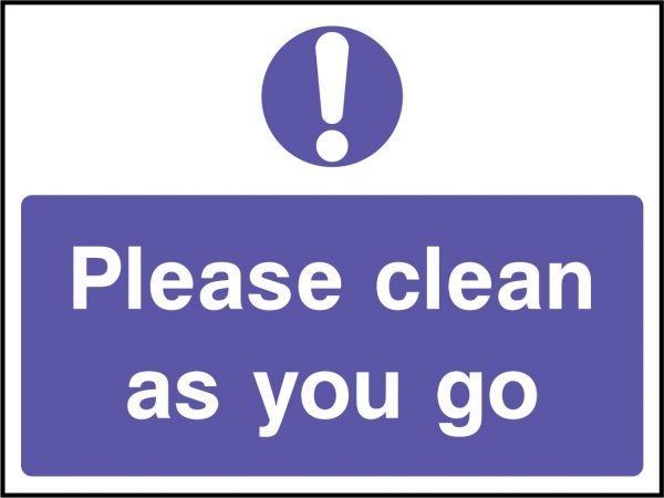 Please clean as you go sign