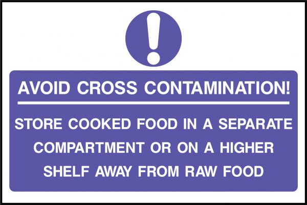 Avoid cross contamination sign