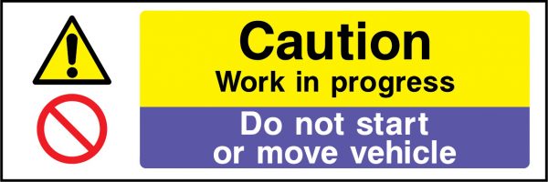 Caution work in progress sign