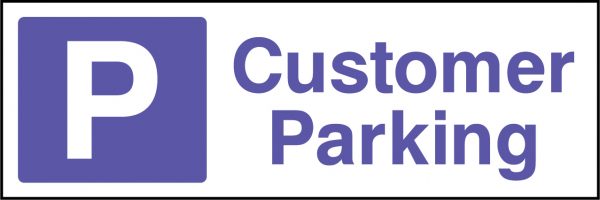 Customer parking sign