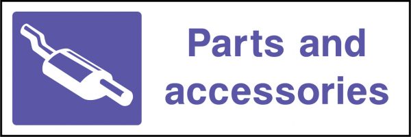 Parts and accessories sign
