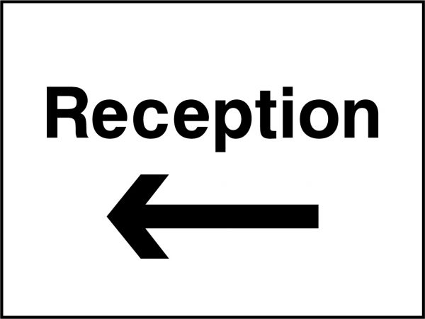 Reception to the left sign