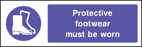 Protective footwear must be worn sign