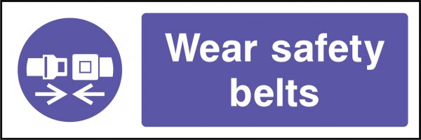 Wear safety belts sign