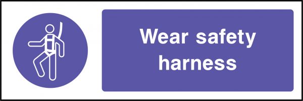 Wear safety harness sign