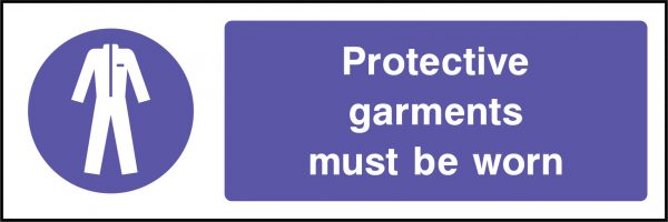 Protective garments must be worn sign